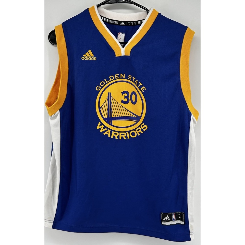 Adidas Golden State Warriors NBA Steph Curry #30 Wingman Jersey Blue Youth Large